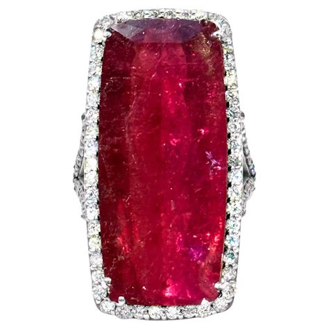 Red Tourmaline Rubellite 25.5 Carats with Pave Diamonds Paradizia Ring For Sale at 1stDibs ...