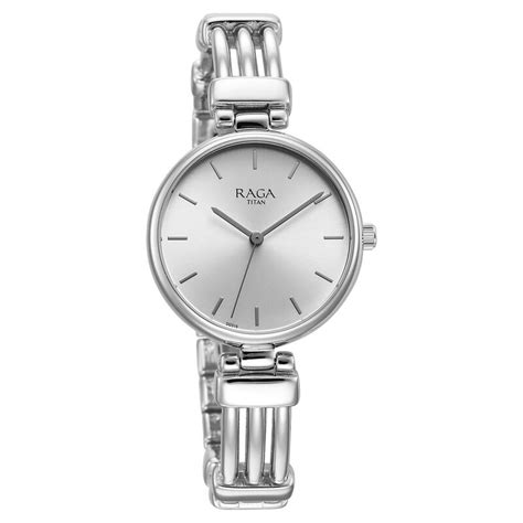 Buy Online Titan Raga Showstopper Quartz Analog Silver Dial Metal Strap ...
