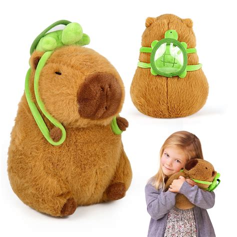 Buy Pinyenr Capybara Plush Toy, 23cm Capybara Carrying Turtle Stuffed ...