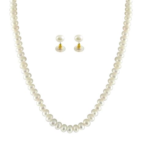 Buy Sri Jagdamba Pearls Dealer Single Line White Pearl Set for Women at ...