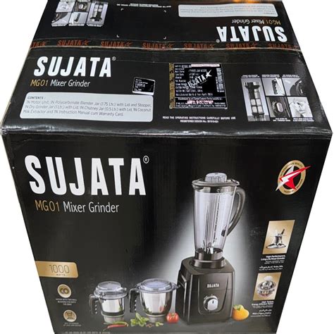 Sujata MG-01 1000W Mixer Grinder, 3 Jars (Black) – New Variety Store (IN)