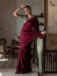 Soft Cotton Maroon Saree With Tassels|Beet And Turnip|Suta
