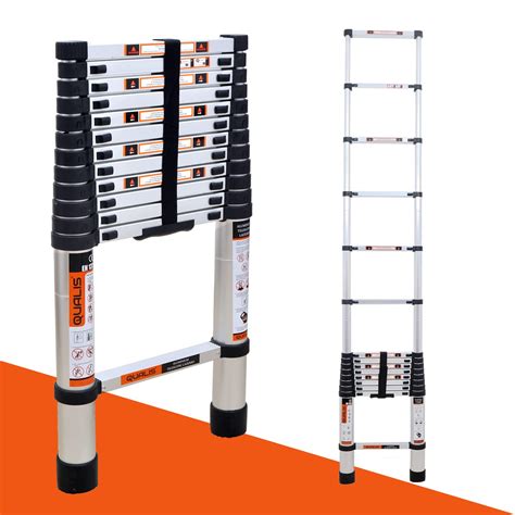 QUALIS Portable & Compact Aluminium Telescopic Ladder for Home and ...
