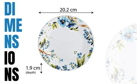 Buy KONVIO Melamine Dinner Half/Quarter Plates Set of 6, Unbreakable ...