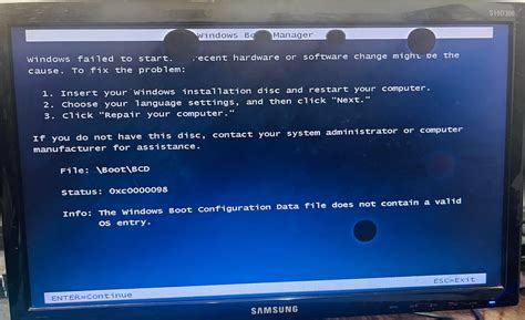 Image result for Windows Boot Manager Error