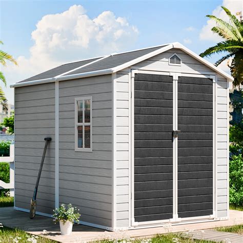 Amazon.com : CDCASA 8x6 FT Outdoor Storage Shed, Waterproof Large Resin ...