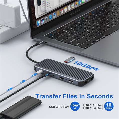 Buy USB C Laptop Docking Station, 8K Single/4K Triple Display USB C Hub ...