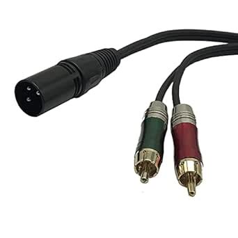 MMNNE Dual RCA to XLR Male Y Splitter Patch Cable, Unbalanced 2 RCA ...