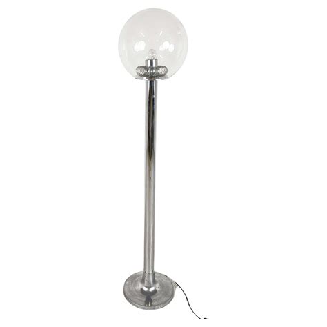 Vintage Chrome and Glass Floor Lamp, 1970s For Sale at 1stDibs