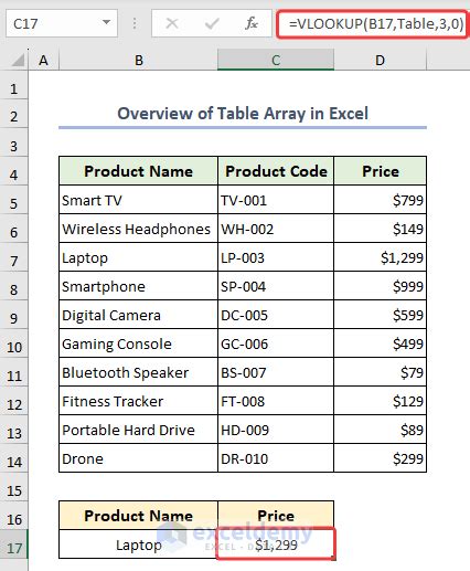 Excel Create a Dynamic Array Table 的图像结果