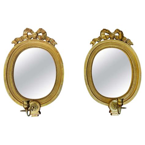 19th-20th Century Swedish Gustavian Pair of Oval Gilded Wood Glass ...