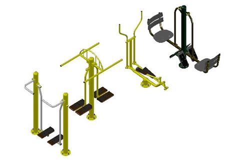 Outdoor Gym Exercise Equipment 3D DWG Model for AutoCAD • Designs CAD