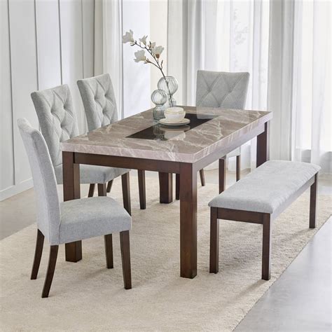 Buy Harmony Sia Fabric Dining Bench - Grey from Home Centre at just INR ...