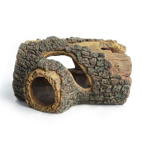 Hygger Betta Log Resin Hollow Tree Trunk Ornament, Fish Accessories ...
