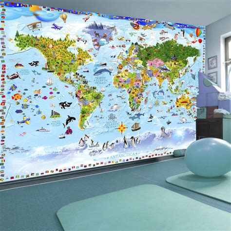 Contemporary wallpaper - WORLD - WALL DESIGNERS - map / 3D effect / for ...