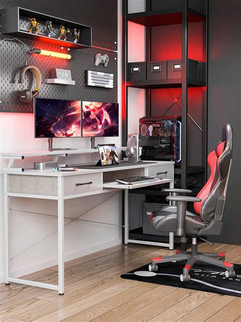 Buy ODK Computer Desk with Keyboard Tray, 63 inch Home Office Desk with ...