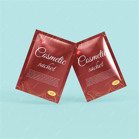 Premium PSD | Cosmetic sachet mockup PSD
