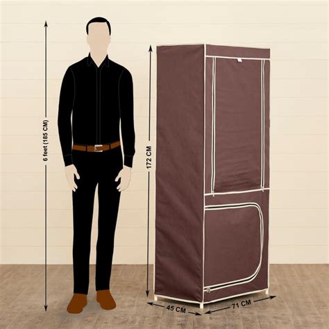 Buy Helios Traft Fabric Collapsible Wardrobe with Three Shelves from ...