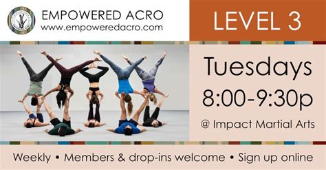 Level 3 Acro Class: Tuesdays, Impact Martial Arts - Austin, TX, Round ...