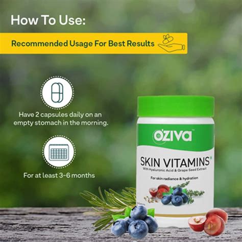 Buy OZIVA SKIN VITAMINS (WITH HYALURONIC ACID AND GRAPE SEED EXTRACT ...