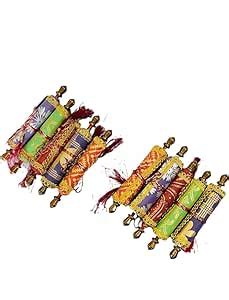 Handmade Paper Pack of 5 Multi Color Ethnic Scroll Style Shagun ...