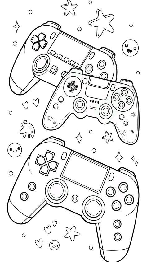 Game Controller Coloring Page Free