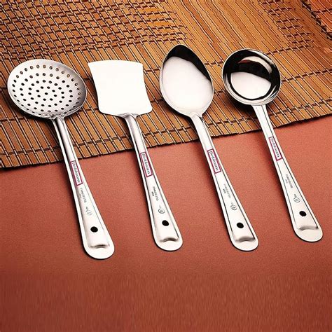 Buy Flixbloom Stainless Steel Combo Pack of 4 Pieces Cooking Spoons Set ...