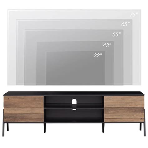 Mid-Century Modern TV Stand for 80 inch Flat Screen Wood TV Console ...