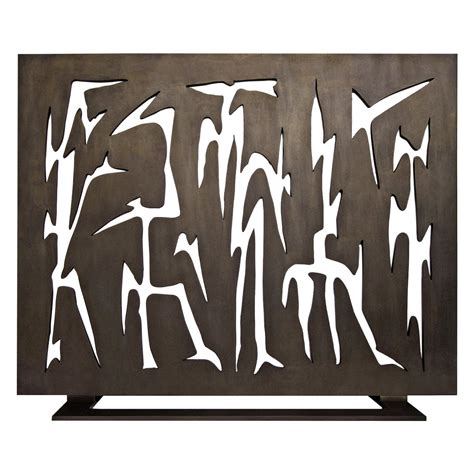 Contemporary Fireplace Screen "Argos" in Brass with Organic Forms, by ...