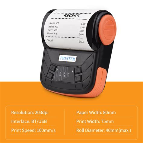 Buy Htovila Portable 80mm Receipt Printer Wireless BT Thermal Receipt ...