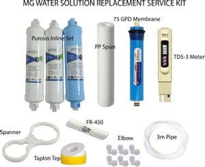 MG WATER SOLUTION Purosis Inline Set PP Spun 75 GPD Membrane TDS-3 ...