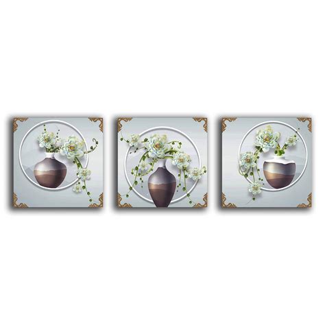 PnF Set of 3 Painting on 6mm Pine MDF of Beautiful Flower Art 0025 ...