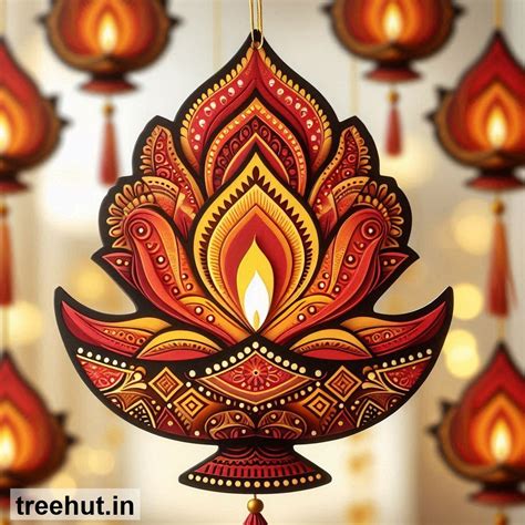 Free Diya Cutouts Printables for Diwali, Navratri, Indian Festivals DIY ...
