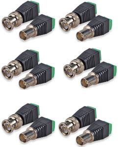 ATEKT BNC Connector Adapter Set - 6X Male BNC 6X Female BNC with pack ...