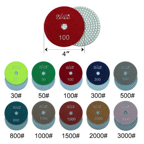 Buy Sali 10 Pack Diamond Polishing Pads 4 Inch Wet Granite Stone Polish ...