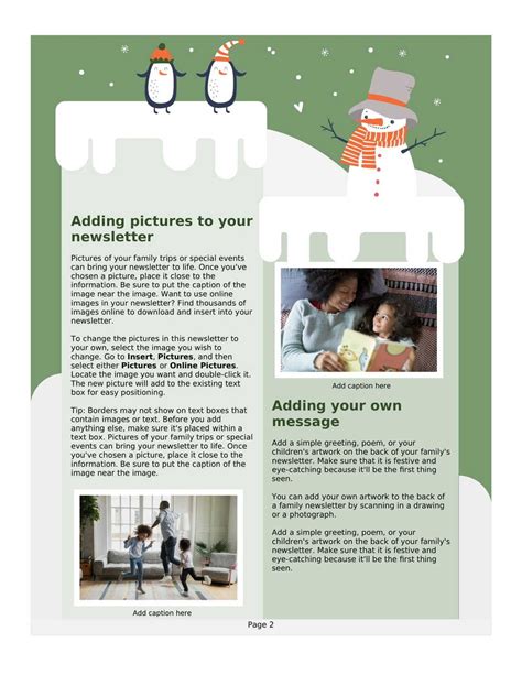 Family Christmas newsletter Template In Word (.Docx File Download)