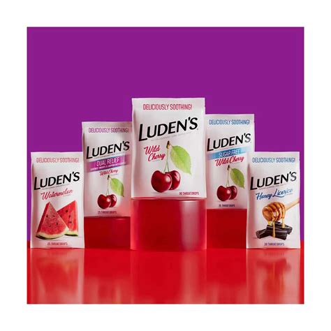 Buy Luden's Dual Relief Cough Drops for Sore Throat Relief, Wild Cherry ...