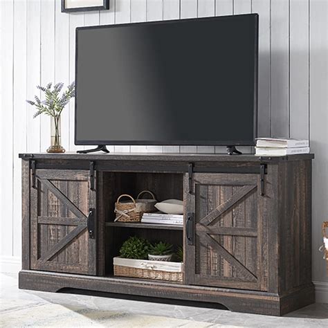 Buy OKD Farmhouse TV Stand for 65 Inch TVs, Modern Rustic Entertainment ...