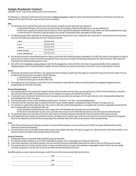 40+ Free Roommate Agreement Templates & Forms (Word, PDF)