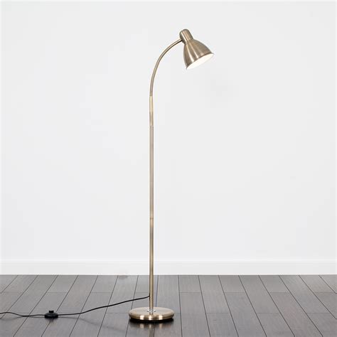 Antique Brass Adjustable Reading Craft Floor Lamp