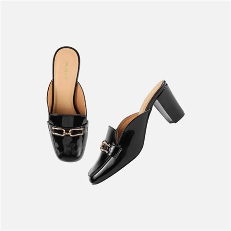 Buy Mochi Women Black Formal Slip Ons Online | SKU: 31-1098-11-37 ...