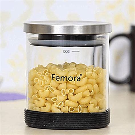 Buy Femora Borosilicate Air-Tight Glass Jar With Silicon Base - Leak ...