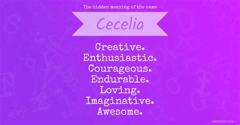 The hidden meaning of the name Cecelia | Namious