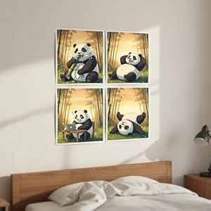 Panda Routine Stickers | Panda Posters | Panda Wall Art Prints | 9 x 9 ...