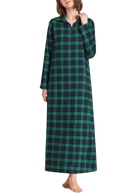 Women's Long Flannel Nightgown Long Sleeve Full Length – Latuza