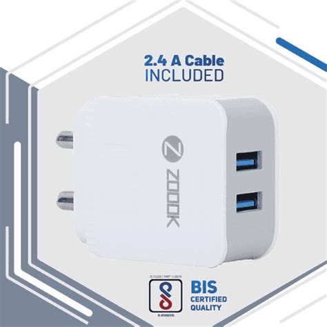 Buy Zoook CHARGE PRO 2 Port 2.4 Amp Fast Charging USB Charger with ...