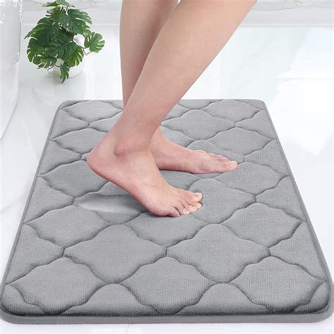 Buy HomeCloud Memory Foam Bath Mat, Cobblestone Bathroom Rectangular ...