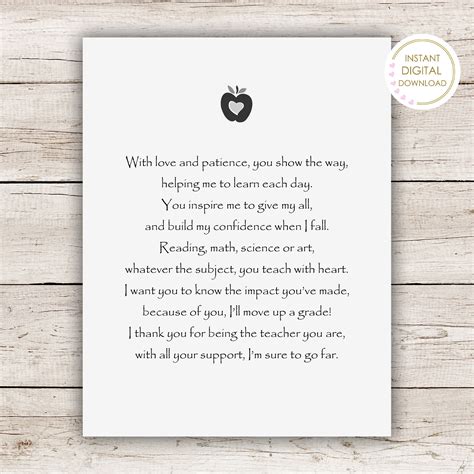 Teacher Appreciation Poems From Kids