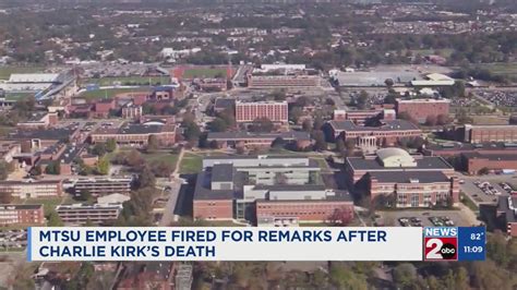MTSU employee fired for remarks after Charlie Kirk's death