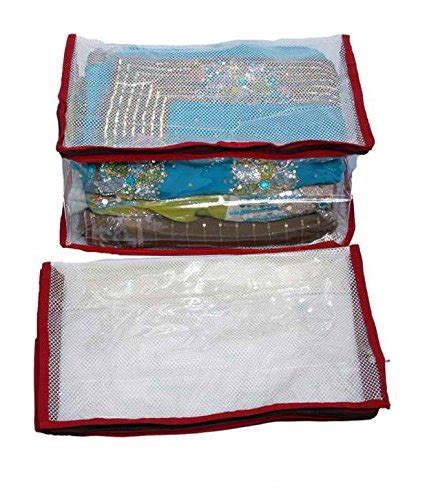 Fashion Bizz Saree Cover in Transparent Net -Set of 2 with Capacity of ...